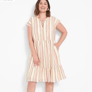 Lane Bryant Multicolor Dolman Sleeve Swing Dress Size 18